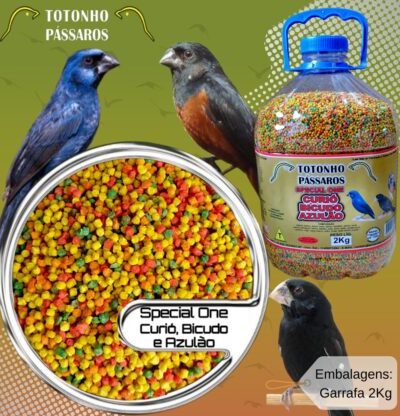 Ração Extrusado 2Kg Special One Azulão, Curió, Bicudo e Demais Pássaros