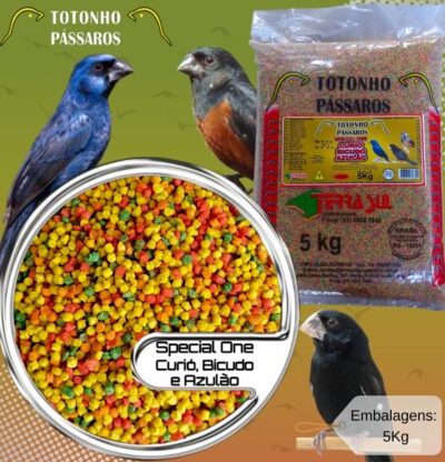 Ração Extrusado 5Kg Special One Azulão, Curió, Bicudo e Demais Pássaros