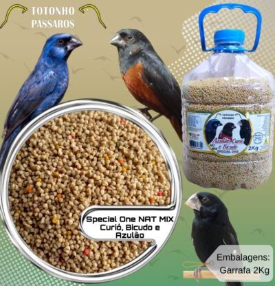 Ração Extrusado 2Kg Special One Nat Mix Azulão, Curió, Bicudo e Demais Pássaros