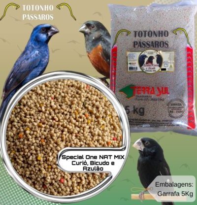 Ração Extrusado 5Kg Special One Nat Mix Azulão, Curió, Bicudo e Demais Pássaros