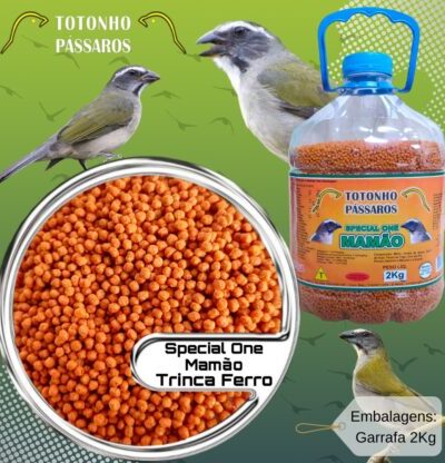Ração Extrusado 2Kg Special One Mamão Trinca Ferro e demais Pássaros