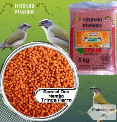 Ração Extrusado 5 Kg Special One Mamão Trinca Ferro e demais Pássaros