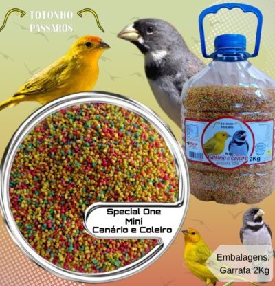 Ração Extrusado 2Kg Special One Mini Canário, Coleiro e demais Pássaros