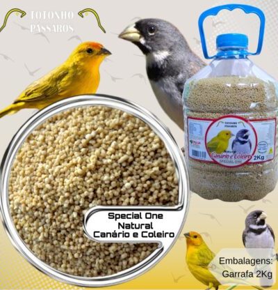 Ração Extrusado 2Kg Special One Natural Canário, Coleiro e demais Pássaros