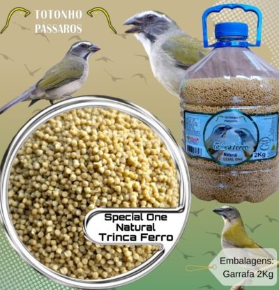 Ração Extrusado 2Kg Special One Natural Trinca Ferro e demais Pássaros