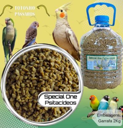 Ração Extrusado 2Kg Special One Psitacídeos Calopsita, Agapornis, Periquito e demais Pássaros