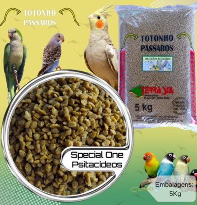 Ração Extrusado 5Kg Special One Psitacídeos Calopsita, Agapornis, Periquito e demais Pássaros